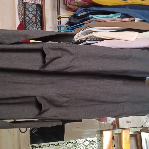NWT- Susana Monaco- Long Ankle Length Duster w/ Side Slits- Color: Smoke- Small - Picture 3 of 7